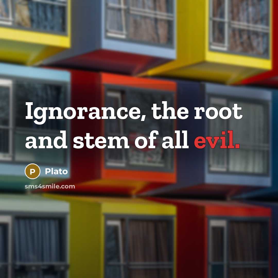 “Ignorance, the root and stem of all evil.” quote by Plato