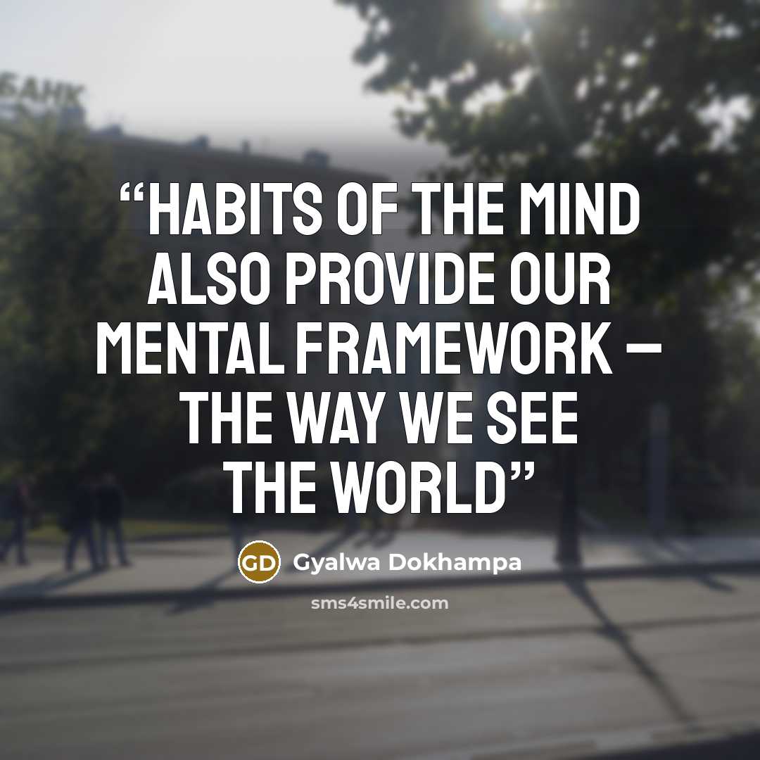 “Habits of the mind also provide our mental framework – the way we see the world” quote by Gyalwa Dokhampa