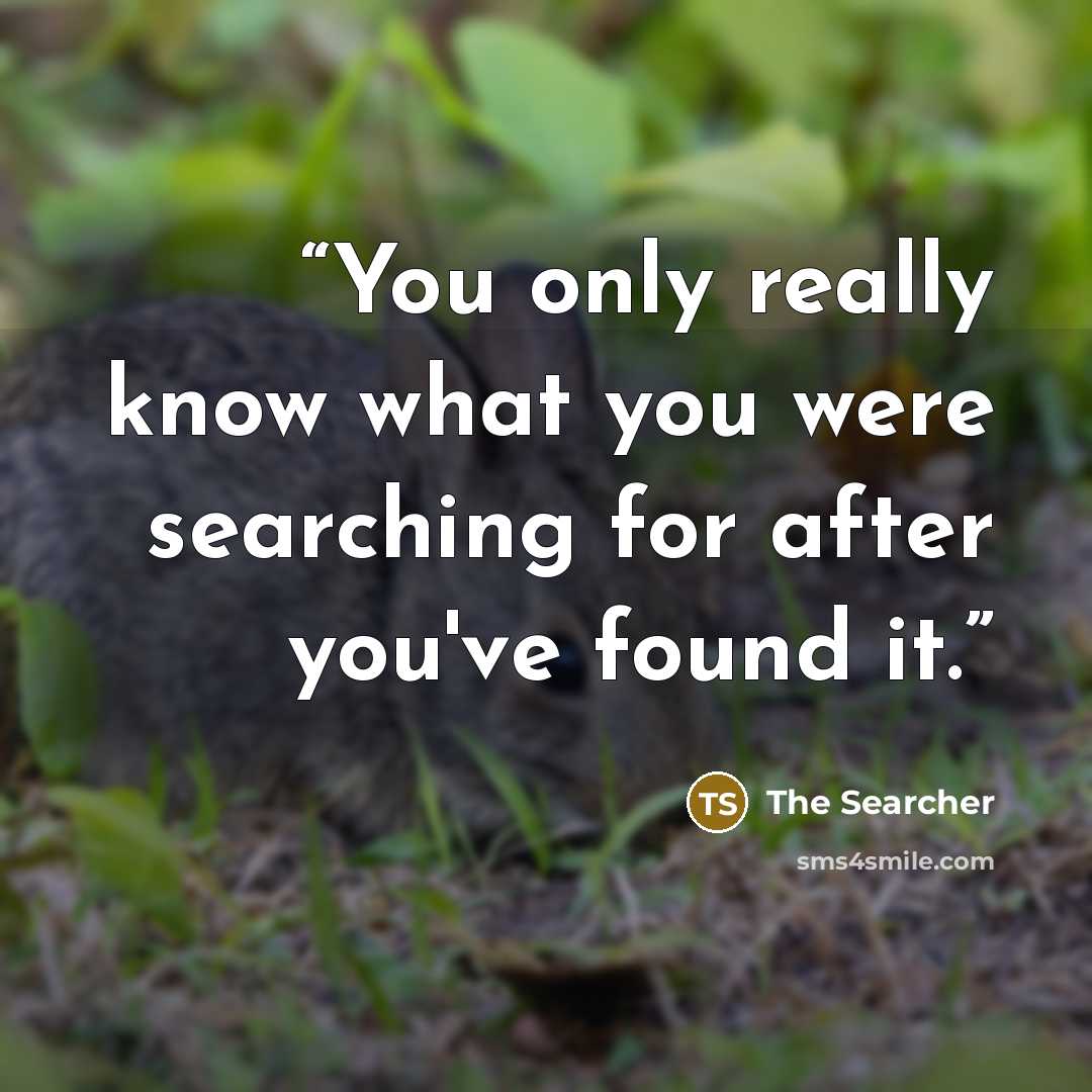 “You only really know what you were searching for after you've found it.” quote by The Searcher