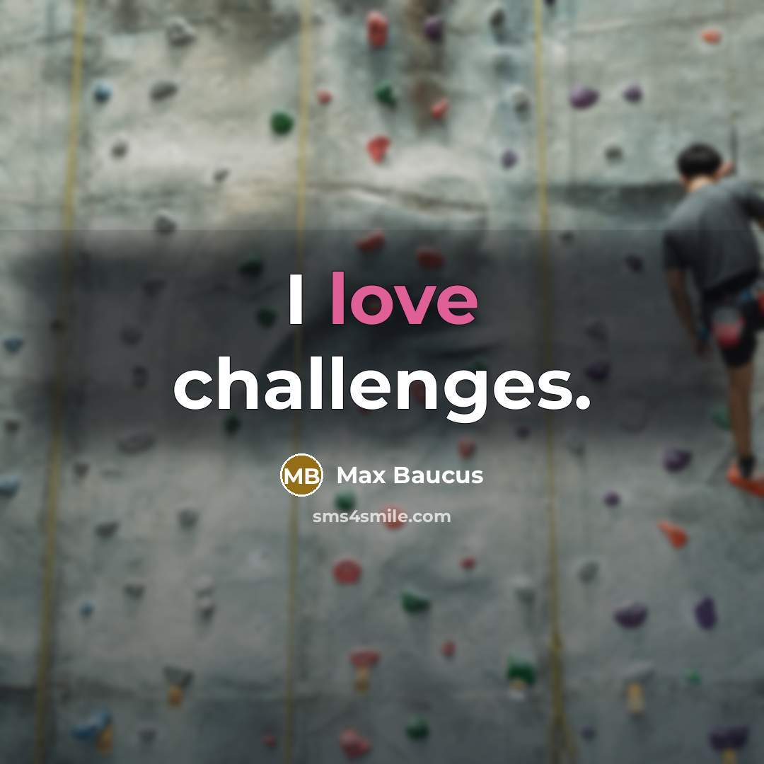 “I love challenges.” quote by Max Baucus