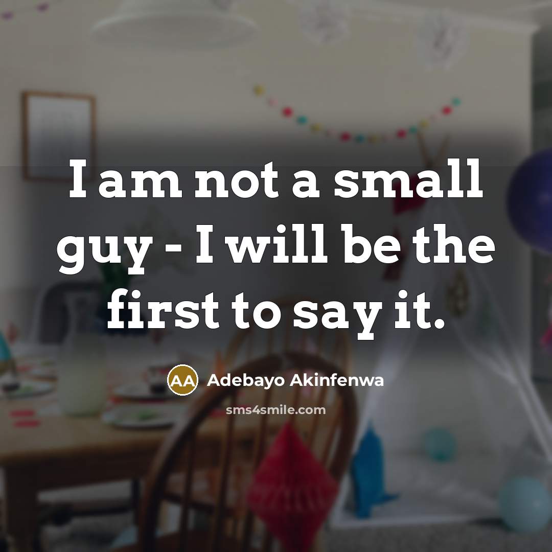 “I am not a small guy - I will be the first to say it.” quote by Adebayo Akinfenwa