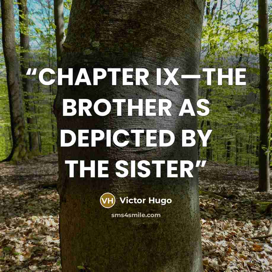 “CHAPTER IX—THE BROTHER AS DEPICTED BY THE SISTER” quote by Victor Hugo