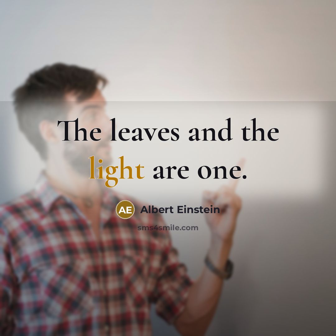 “The leaves and the light are one.” quote by Albert Einstein