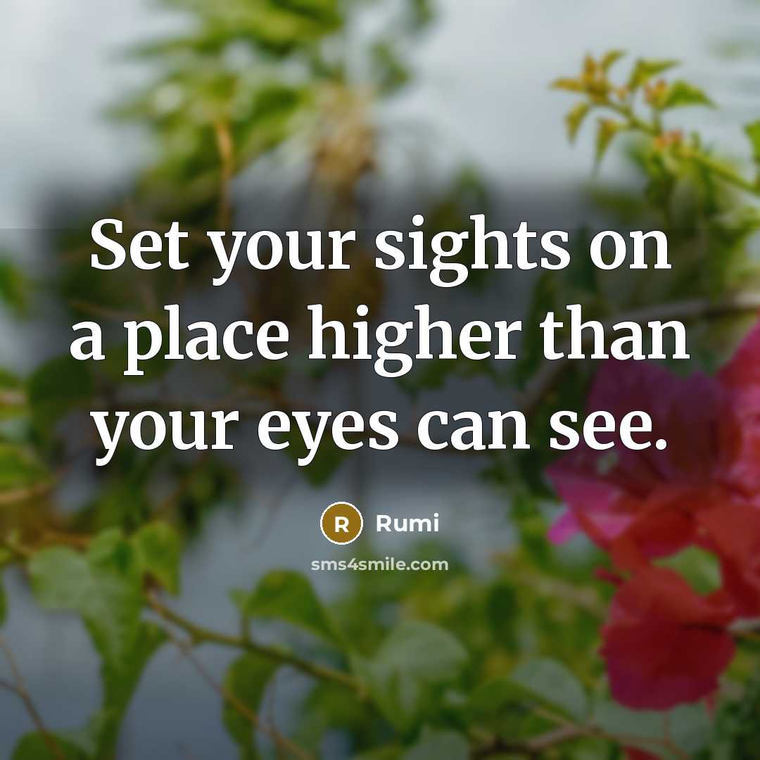 “Set your sights on a place higher than your eyes can see.” quote by Rumi