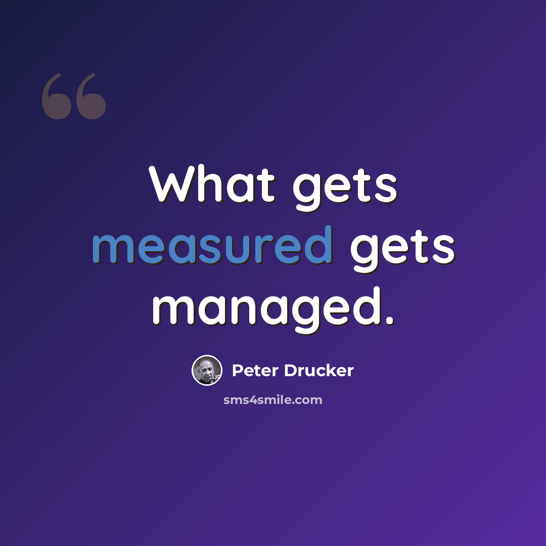 “What gets measured gets managed.” quote by Peter Drucker