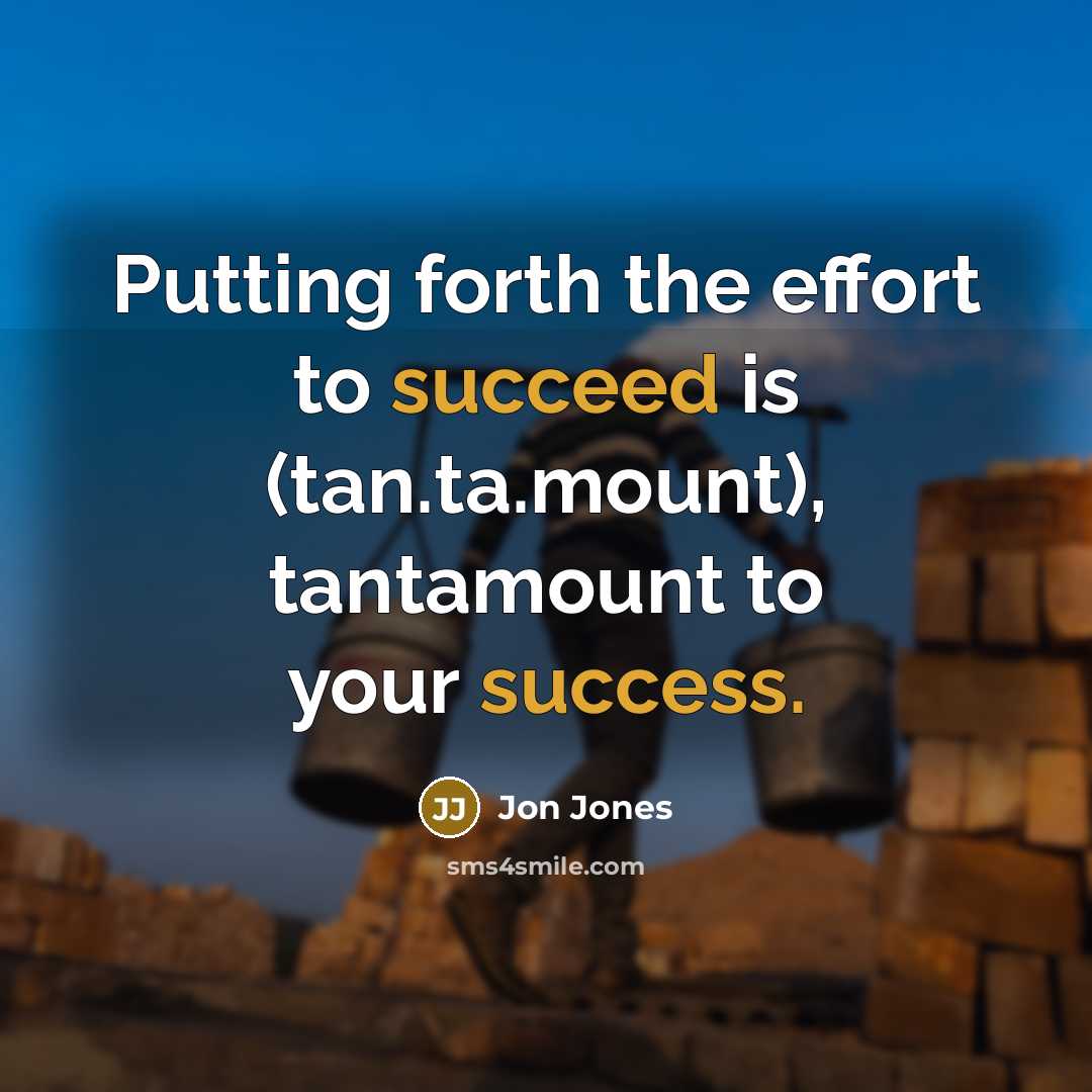 “Putting forth the effort to succeed is (tan.ta.mount), tantamount to your success.” quote by Jon Jones