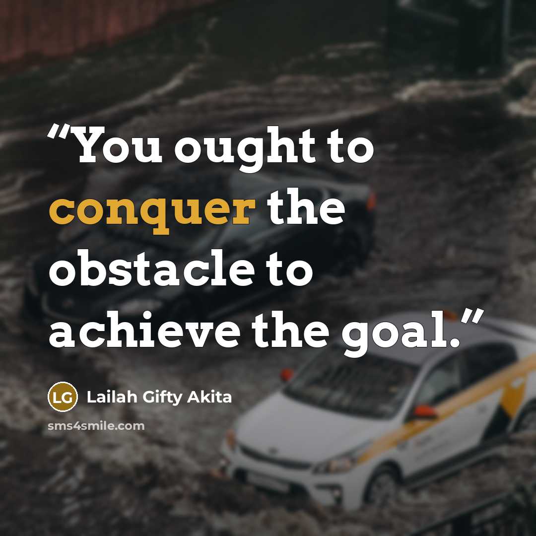 “You ought to conquer the obstacle to achieve the goal.” quote by Lailah Gifty Akita