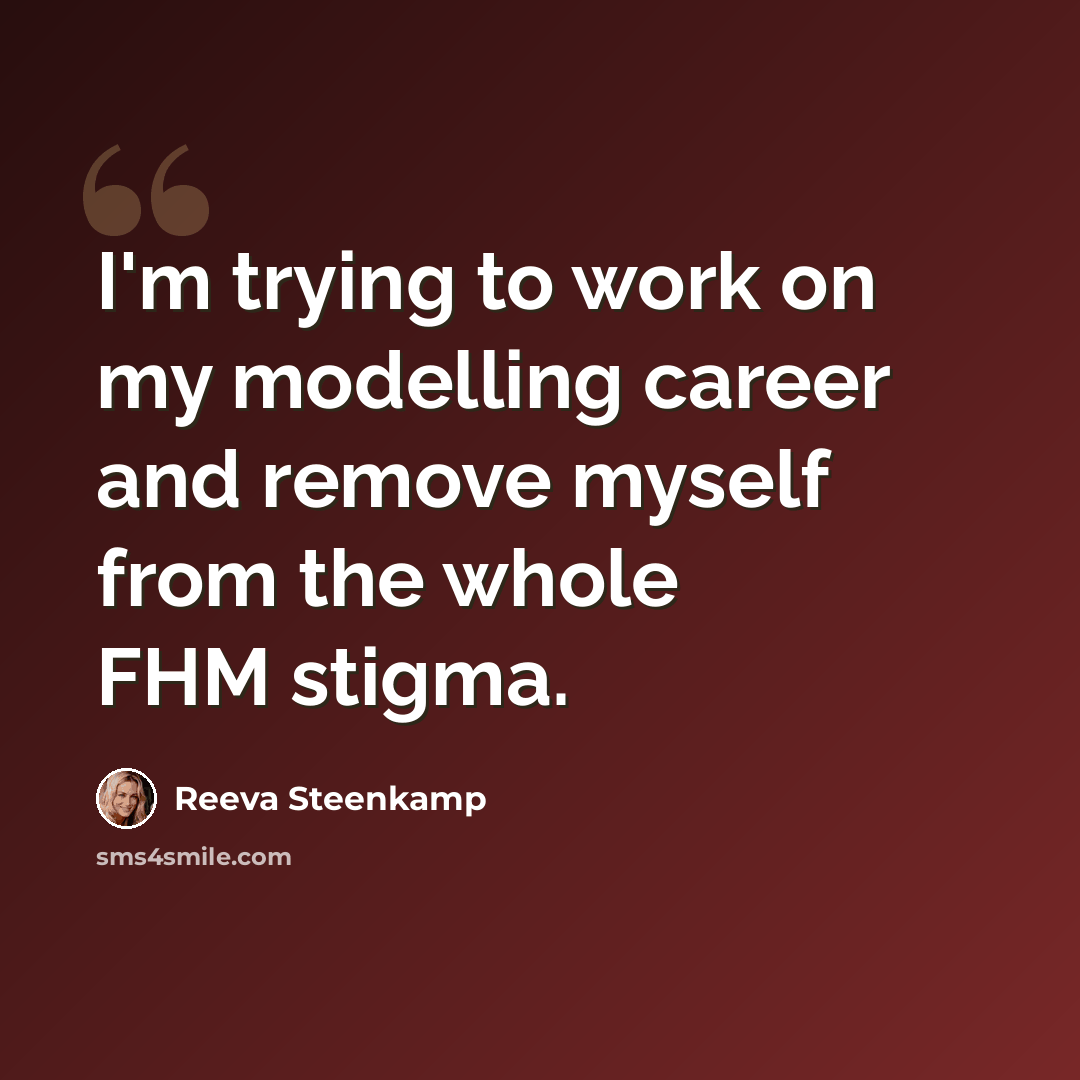 “I'm trying to work on my modelling career and remove myself from the whole FHM stigma.” quote by Reeva Steenkamp