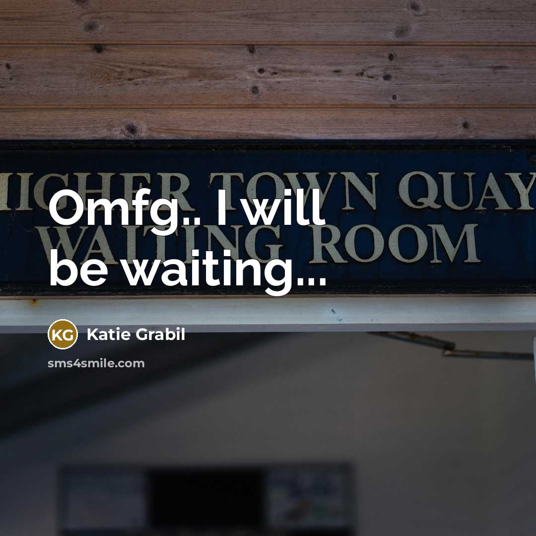 “Omfg.. I will be waiting...” quote by Katie Grabil