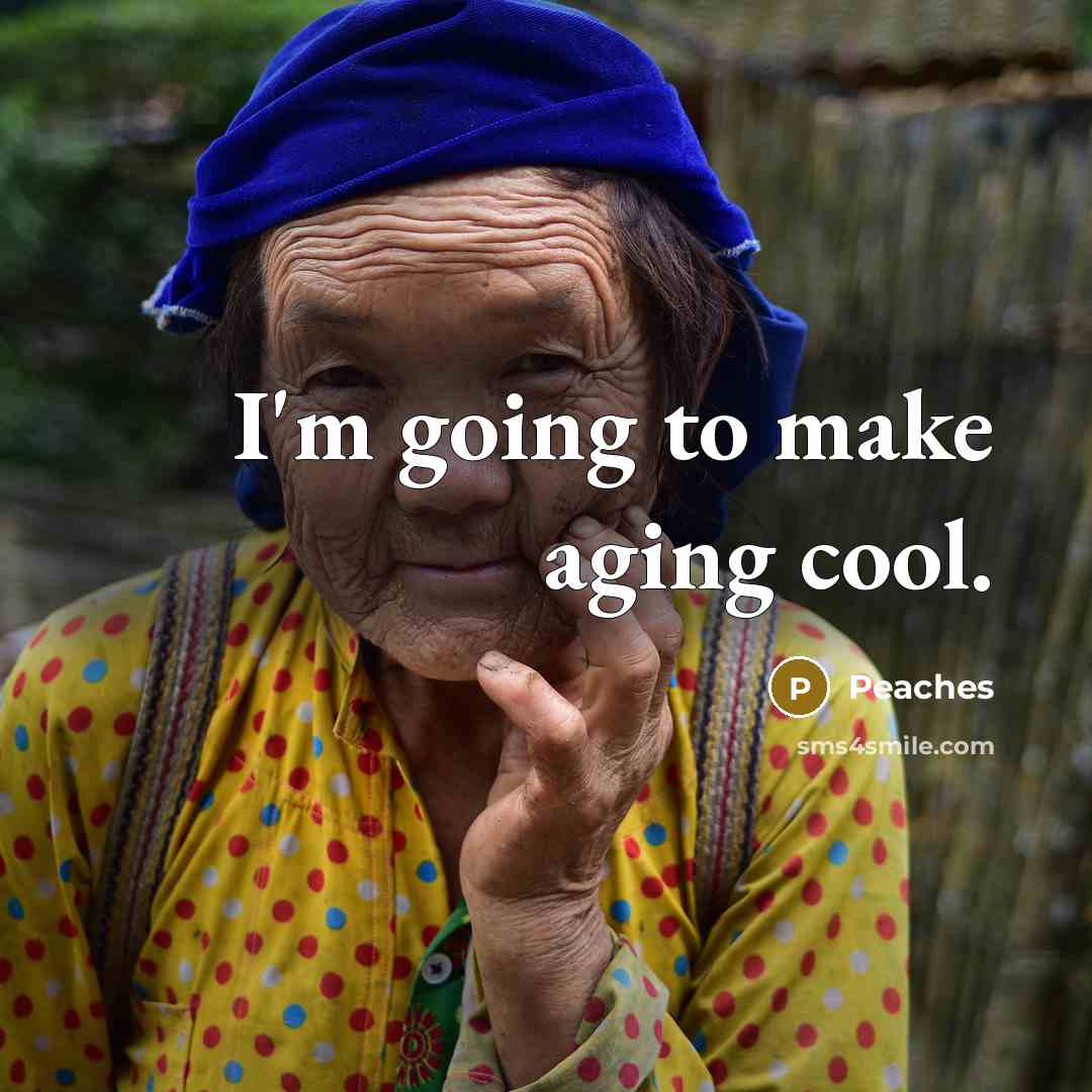 “I'm going to make aging cool.” quote by Peaches