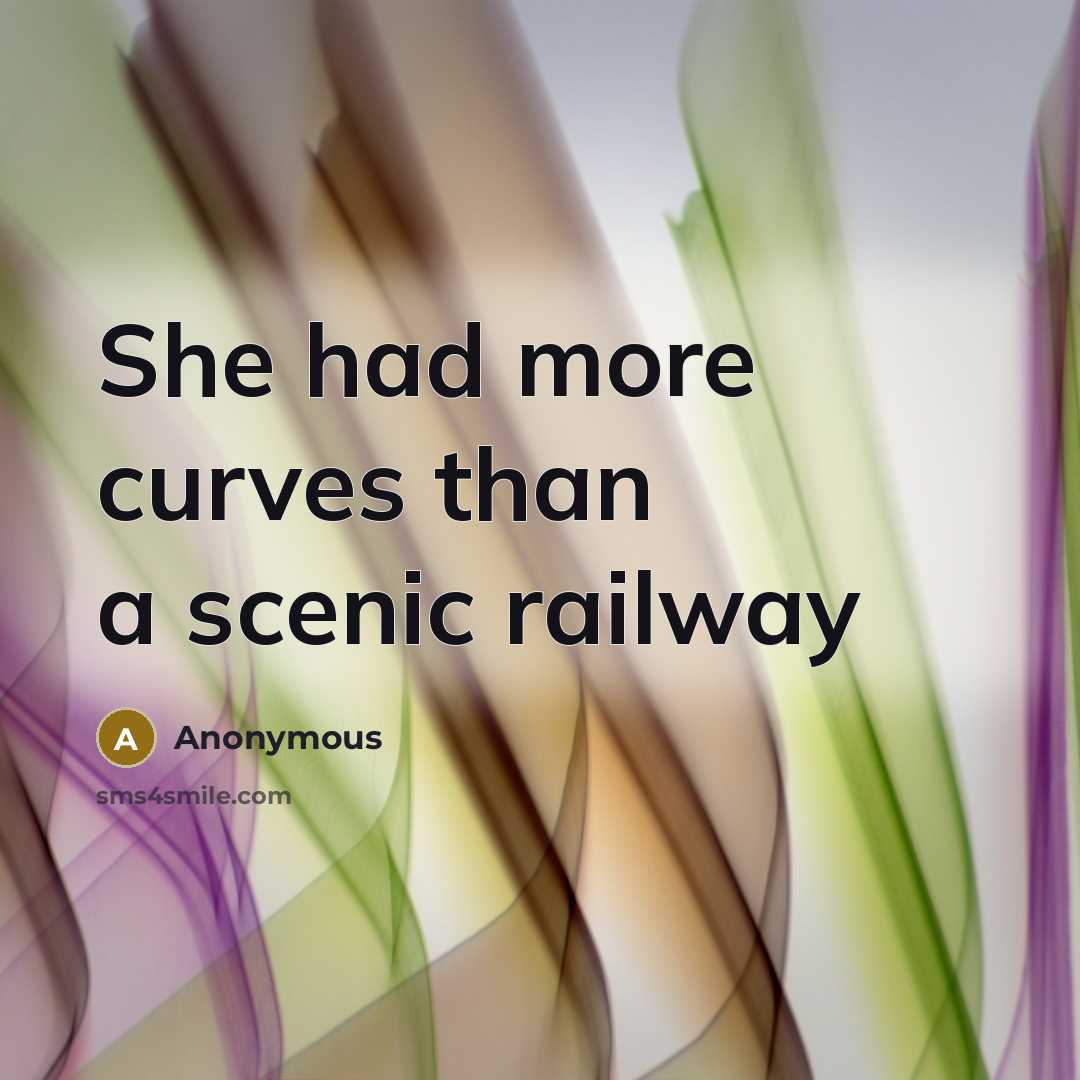 “She had more curves than a scenic railway” quote by Anonymous