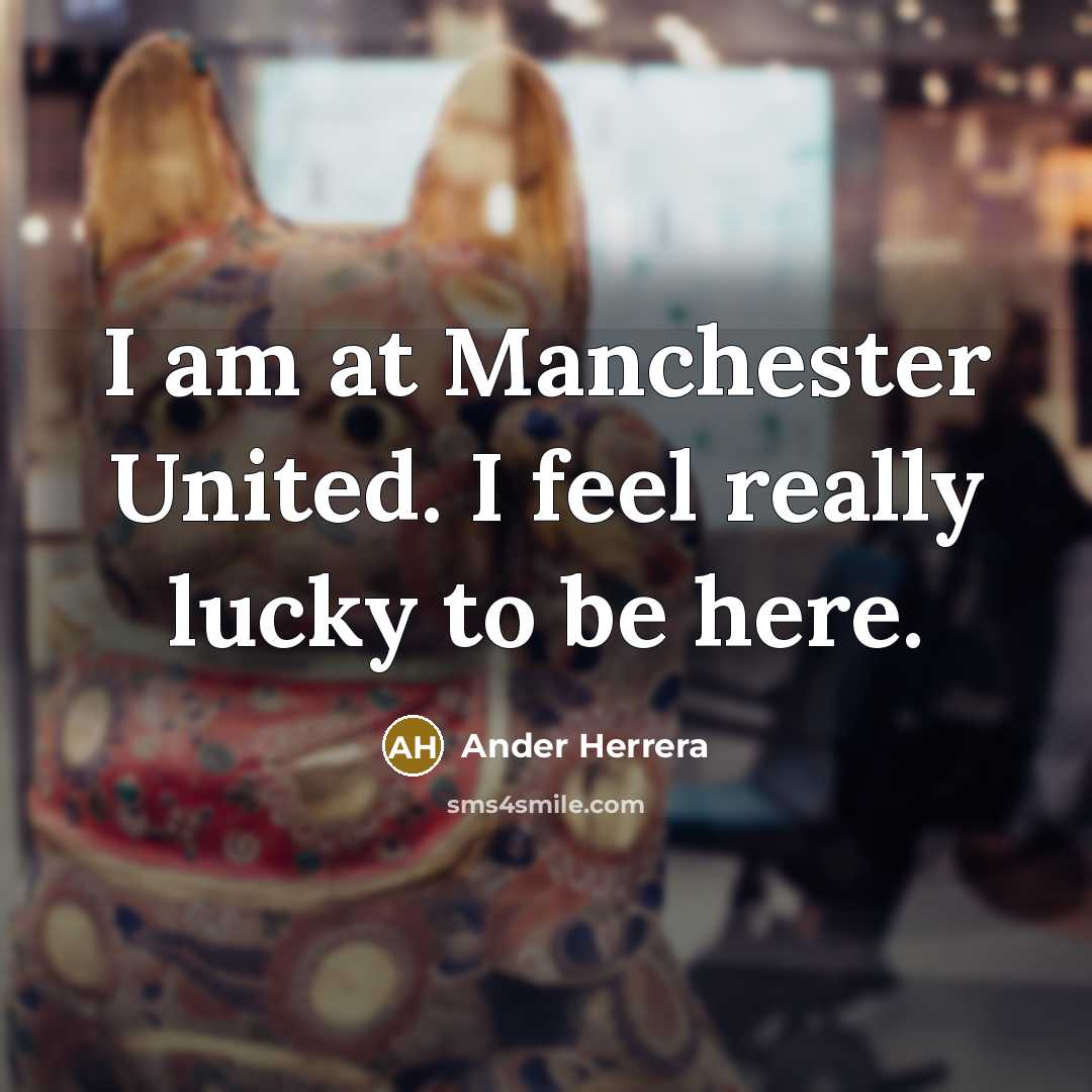 “I am at Manchester United. I feel really lucky to be here.” quote by Ander Herrera