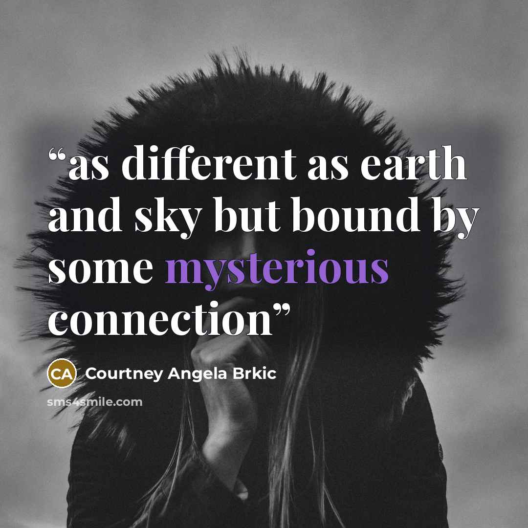 “as different as earth and sky but bound by some mysterious connection” quote by Courtney Angela Brkic