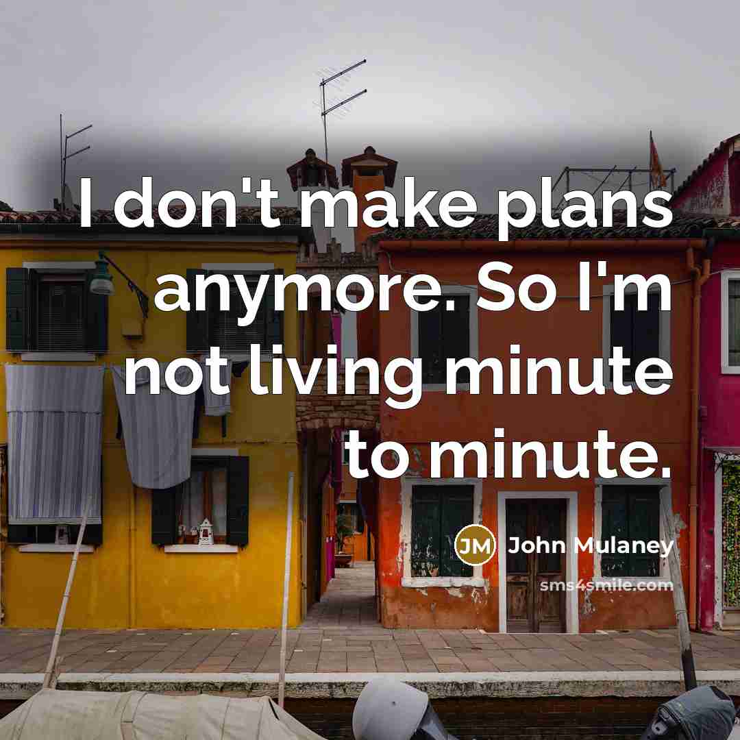 “I don't make plans anymore. So I'm not living minute to minute.” quote by John Mulaney
