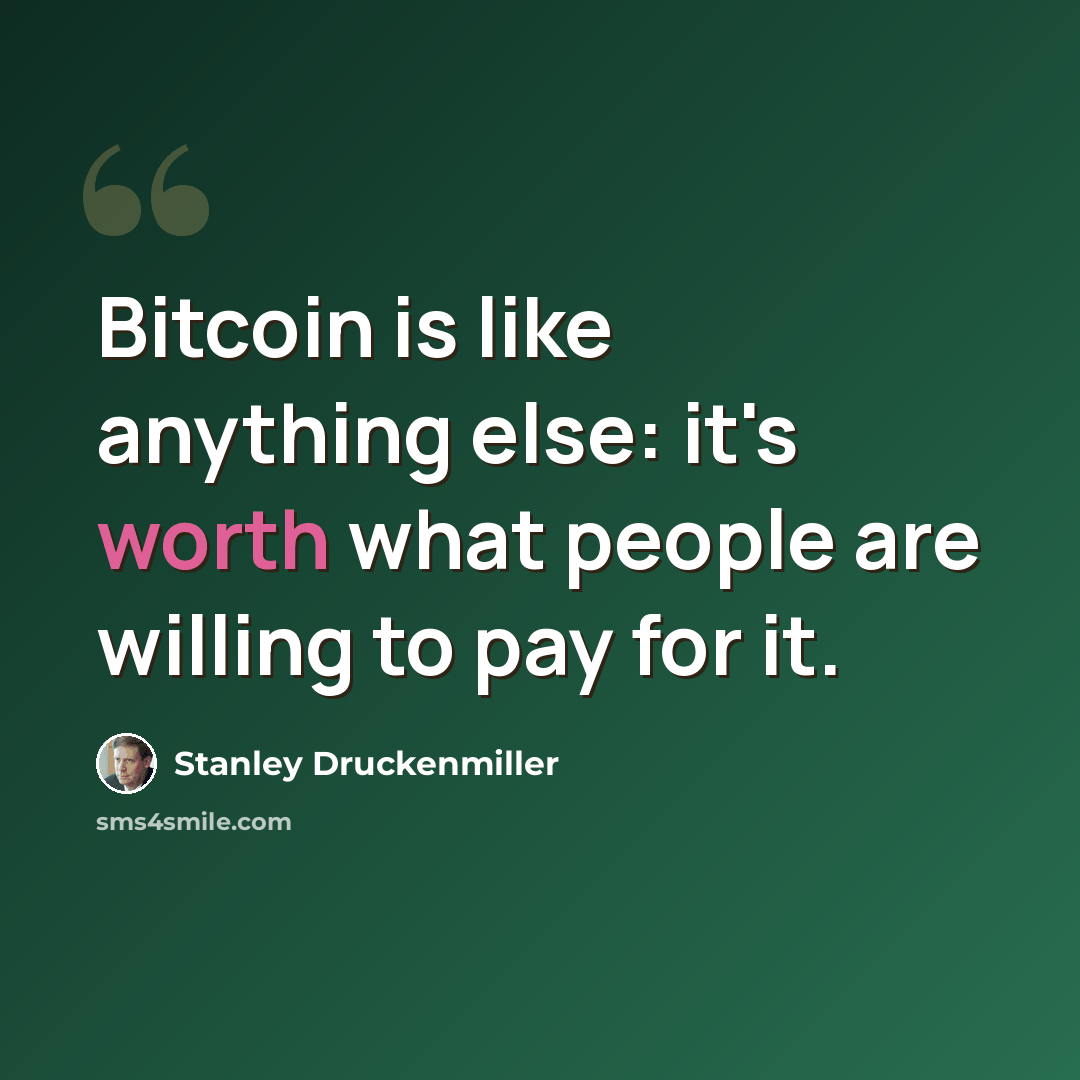 “Bitcoin is like anything else: it's worth what people are willing to pay for it.” quote by Stanley Druckenmiller