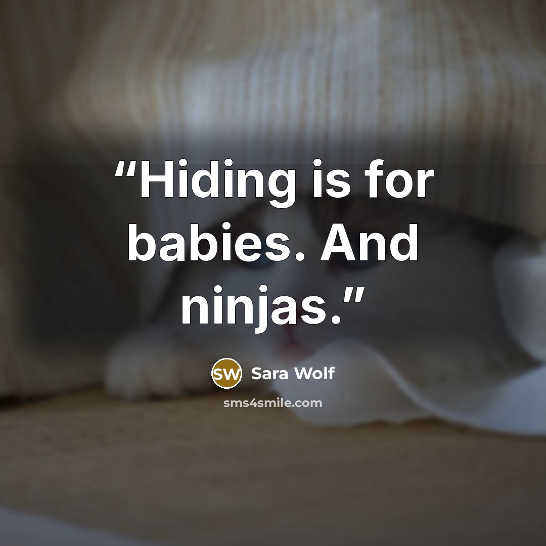 “Hiding is for babies. And ninjas.” quote by Sara Wolf