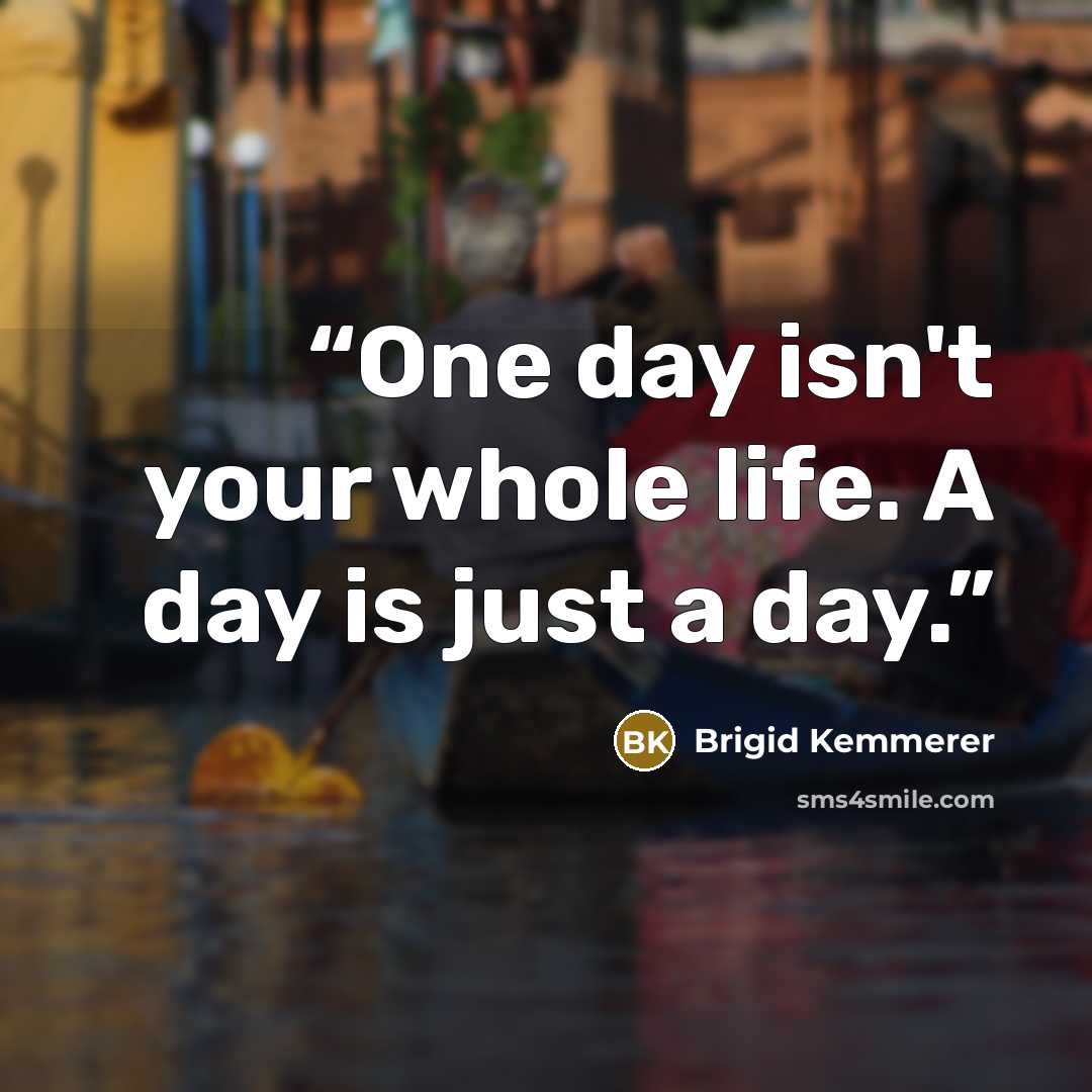 “One day isn't your whole life. A day is just a day.” quote by Brigid Kemmerer