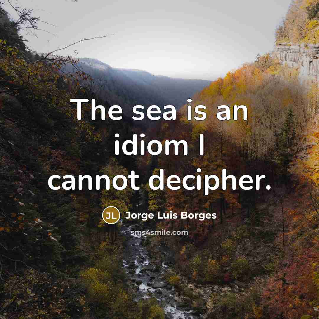 “The sea is an idiom I cannot decipher.” quote by Jorge Luis Borges
