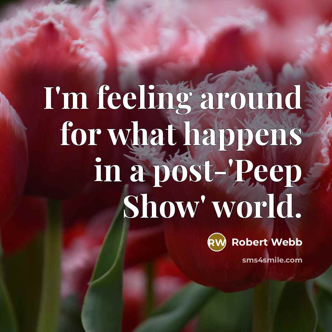 “I'm feeling around for what happens in a post-'Peep Show' world.” quote by Robert Webb