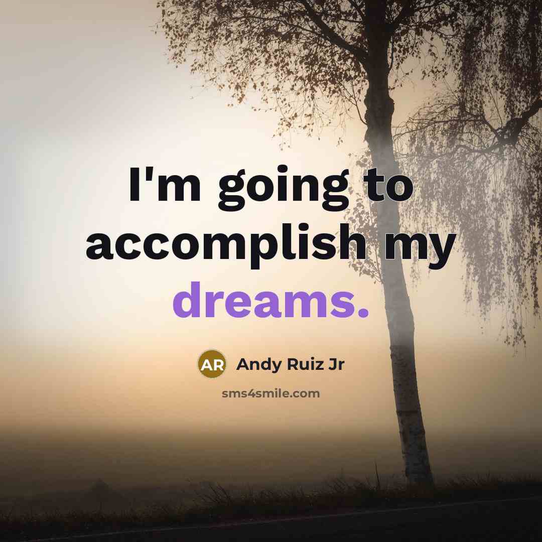 “I'm going to accomplish my dreams.” quote by Andy Ruiz Jr