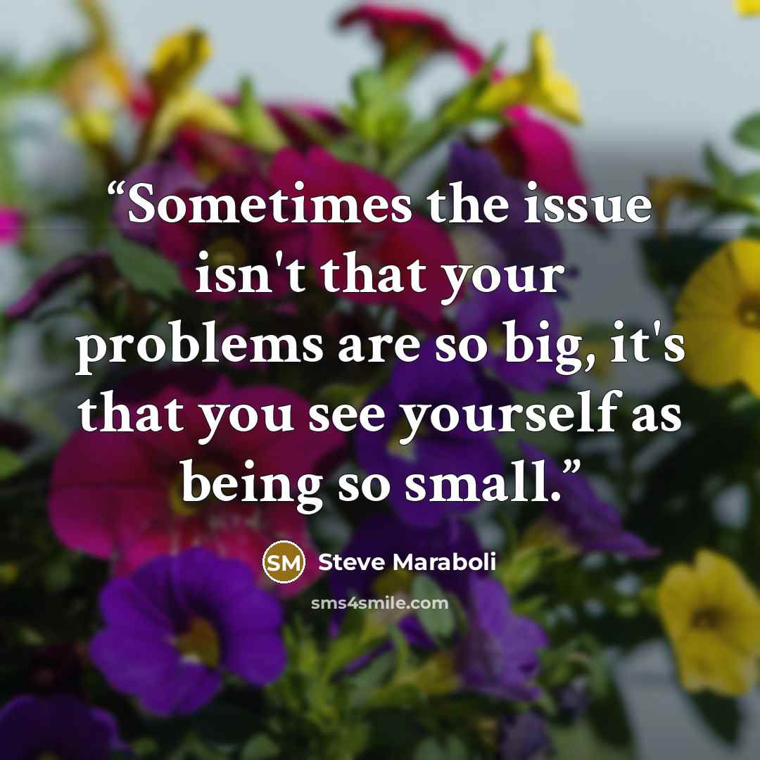 “Sometimes the issue isn't that your problems are so big, it's that you see yourself as being so small.” quote by Steve Maraboli