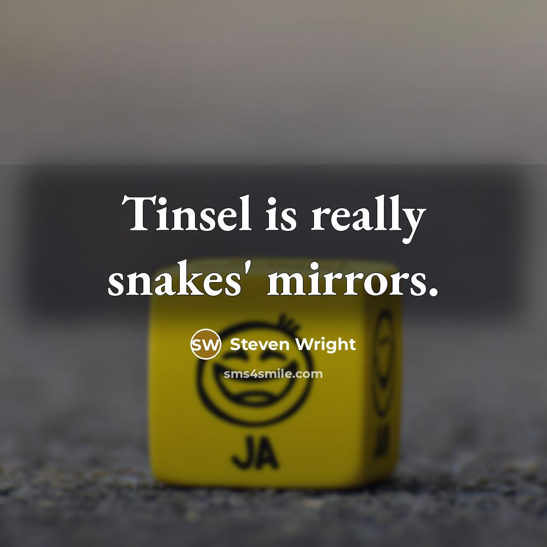 “Tinsel is really snakes' mirrors.” quote by Steven Wright
