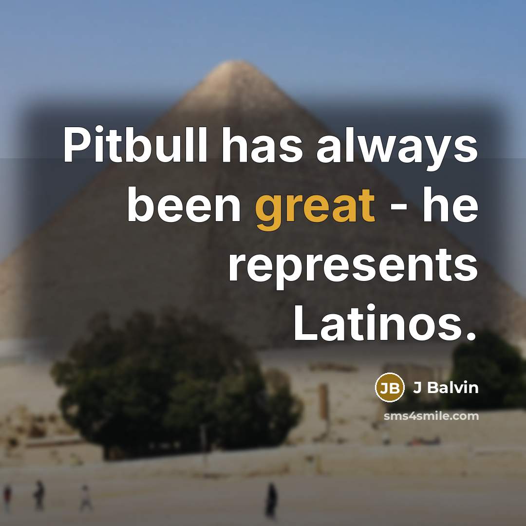 “Pitbull has always been great - he represents Latinos.” quote by J Balvin