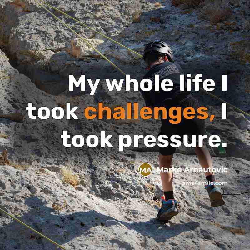 “My whole life I took challenges, I took pressure.” quote by Marko Arnautovic