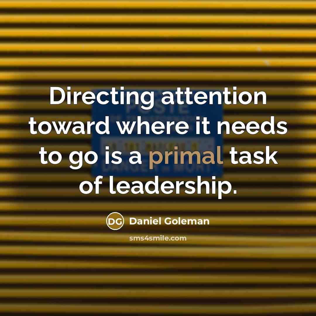 “Directing attention toward where it needs to go is a primal task of leadership.” quote by Daniel Goleman