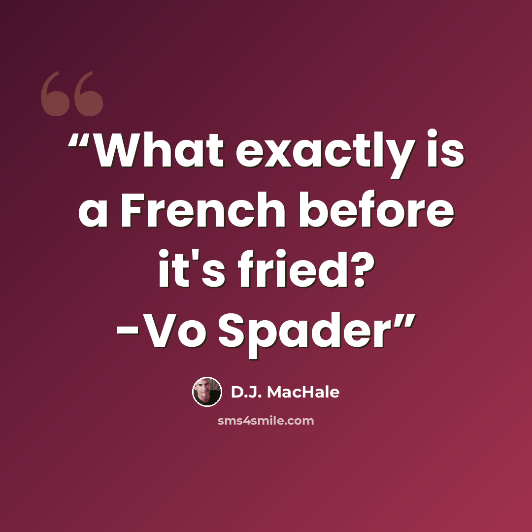 “What exactly is a French before it's fried? -Vo Spader” quote by D.J. MacHale