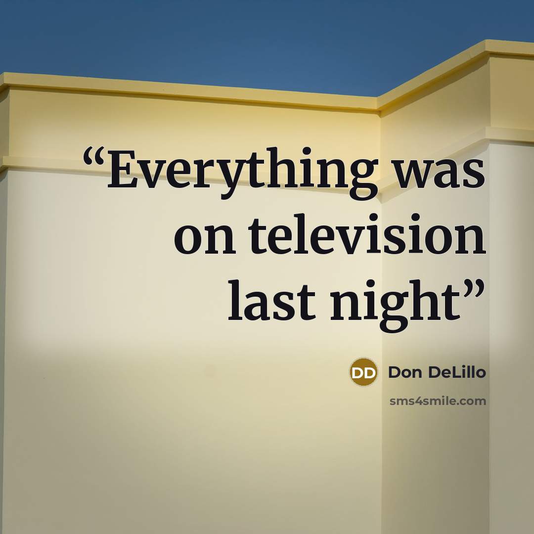 “Everything was on television last night” quote by Don DeLillo