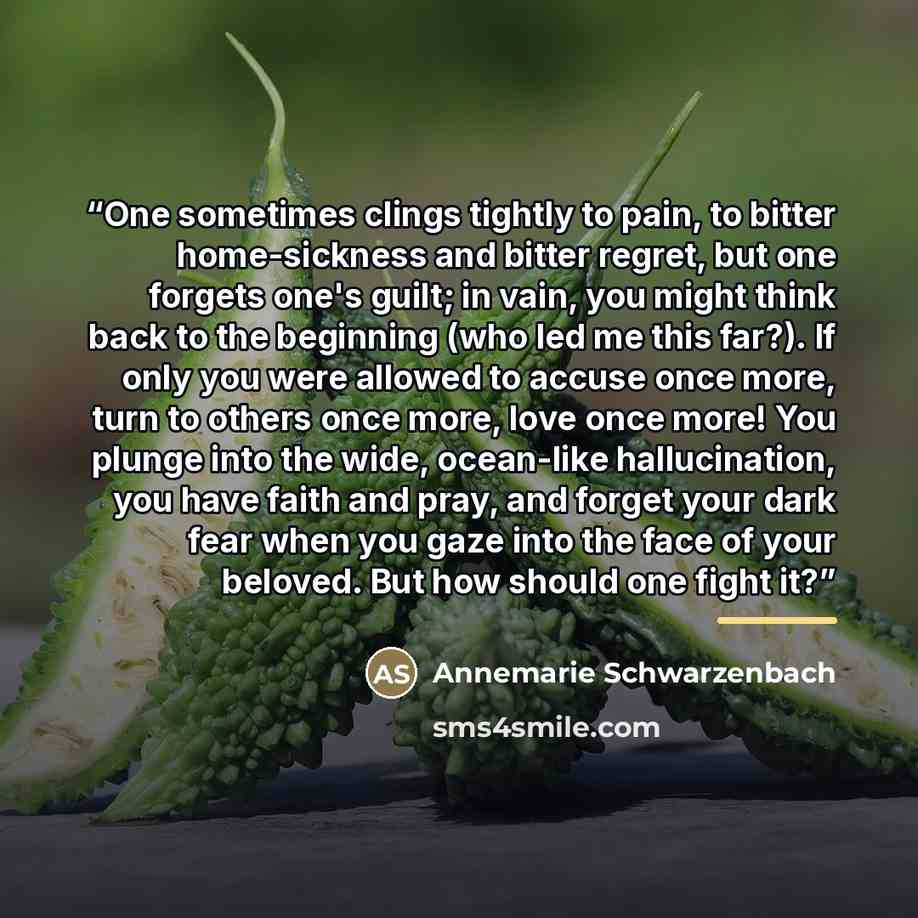 “One sometimes clings tightly to pain, to bitter home-sickness and bitter regret, but one forgets one's guilt; in vain, you might think back to the beginning (who led me this far?). If only you were allowed to accuse once more, turn to others once more, love once more! You plunge into the wide…” quote by Annemarie Schwarzenbach
