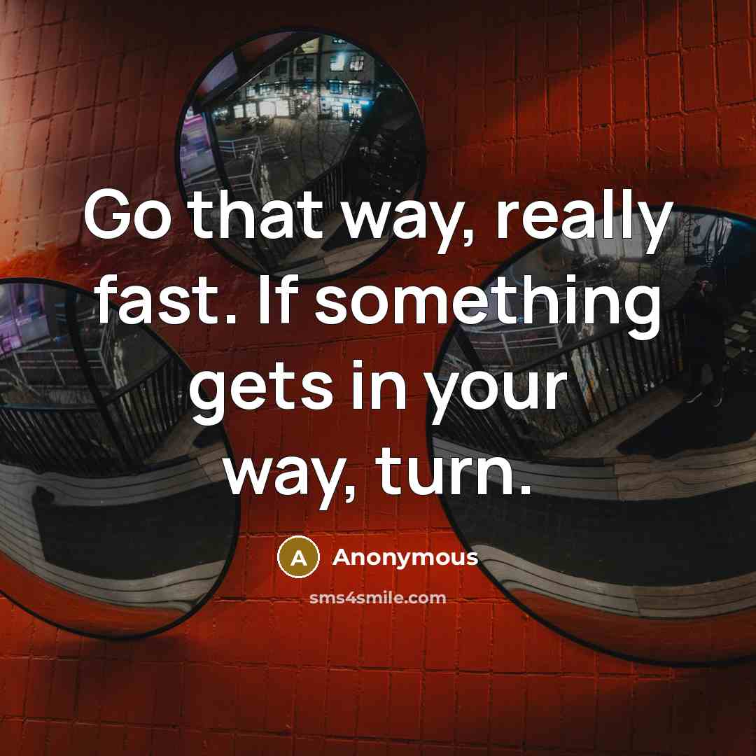 “Go that way, really fast. If something gets in your way, turn.” quote by Anonymous