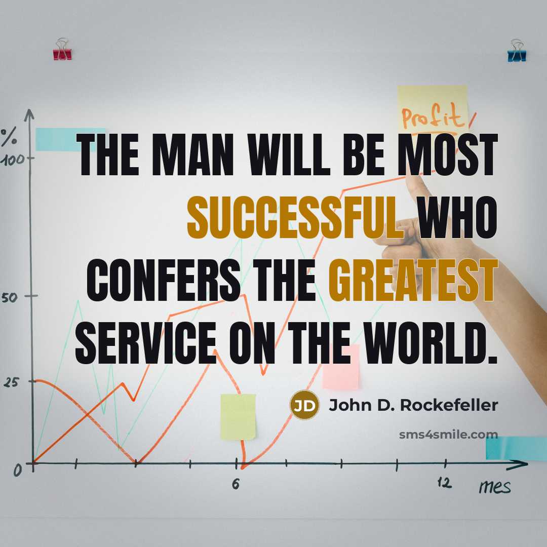 “The man will be most successful who confers the greatest service on the world.” quote by John D. Rockefeller