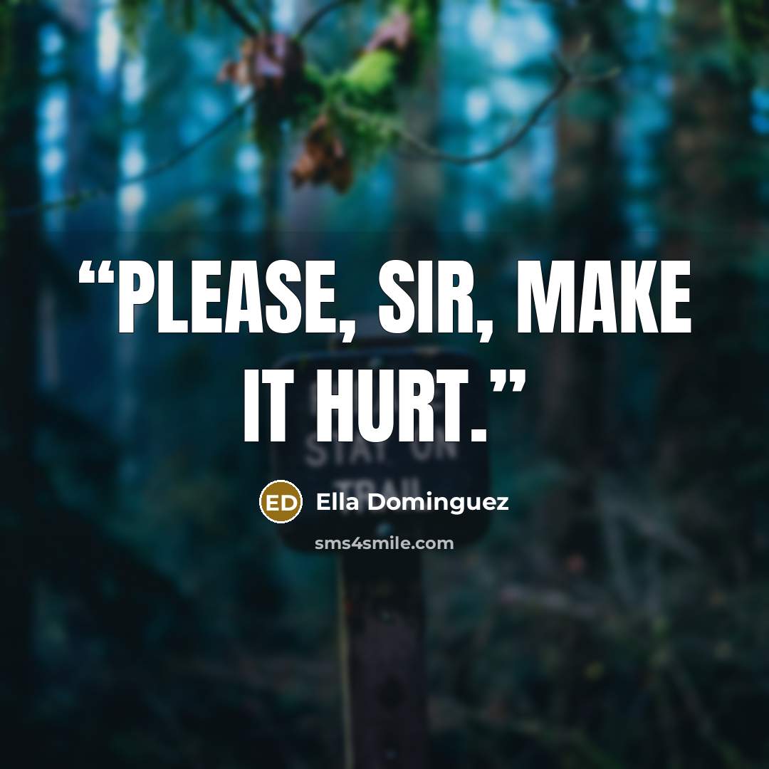 “Please, Sir, make it hurt.” quote by Ella Dominguez