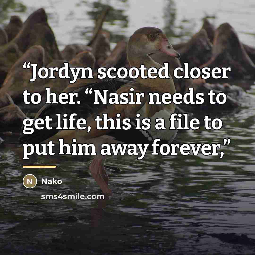 “Jordyn scooted closer to her. “Nasir needs to get life, this is a file to put him away forever,” quote by Nako