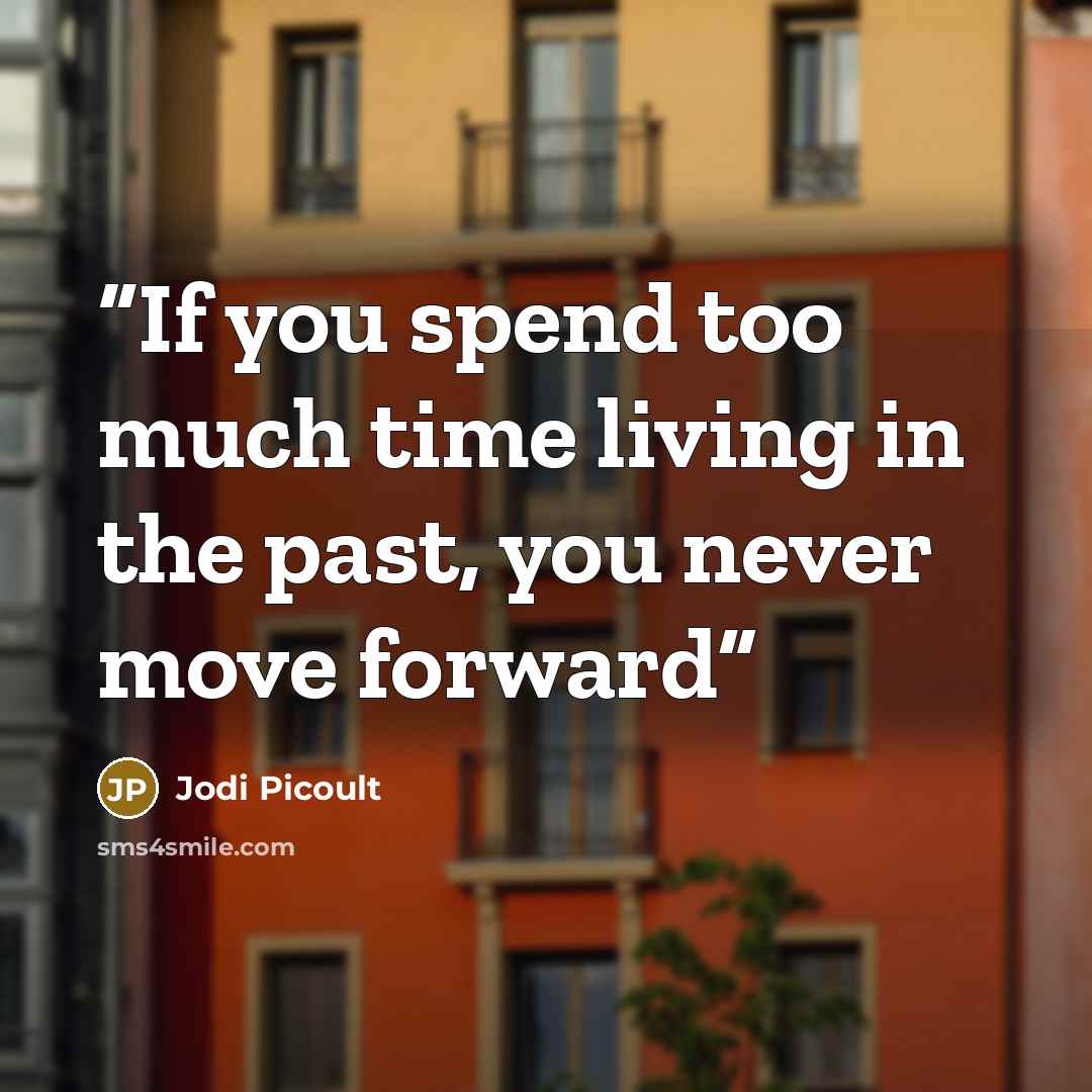 “If you spend too much time living in the past, you never move forward” quote by Jodi Picoult