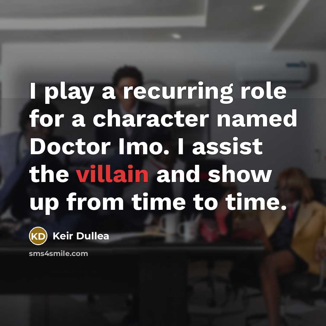 “I play a recurring role for a character named Doctor Imo. I assist the villain and show up from time to time.” quote by Keir Dullea