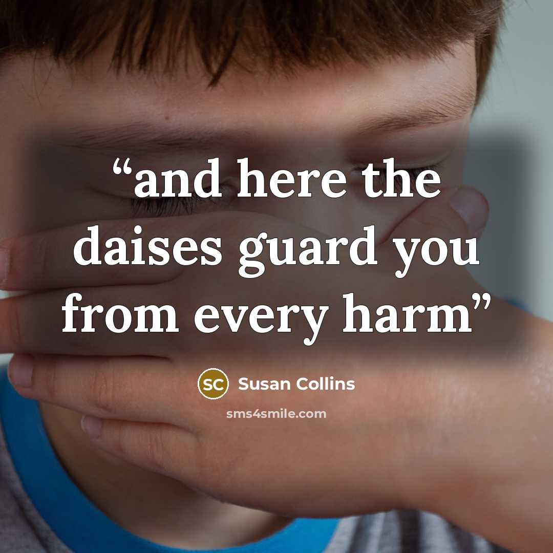 “and here the daises guard you from every harm” quote by Susan Collins