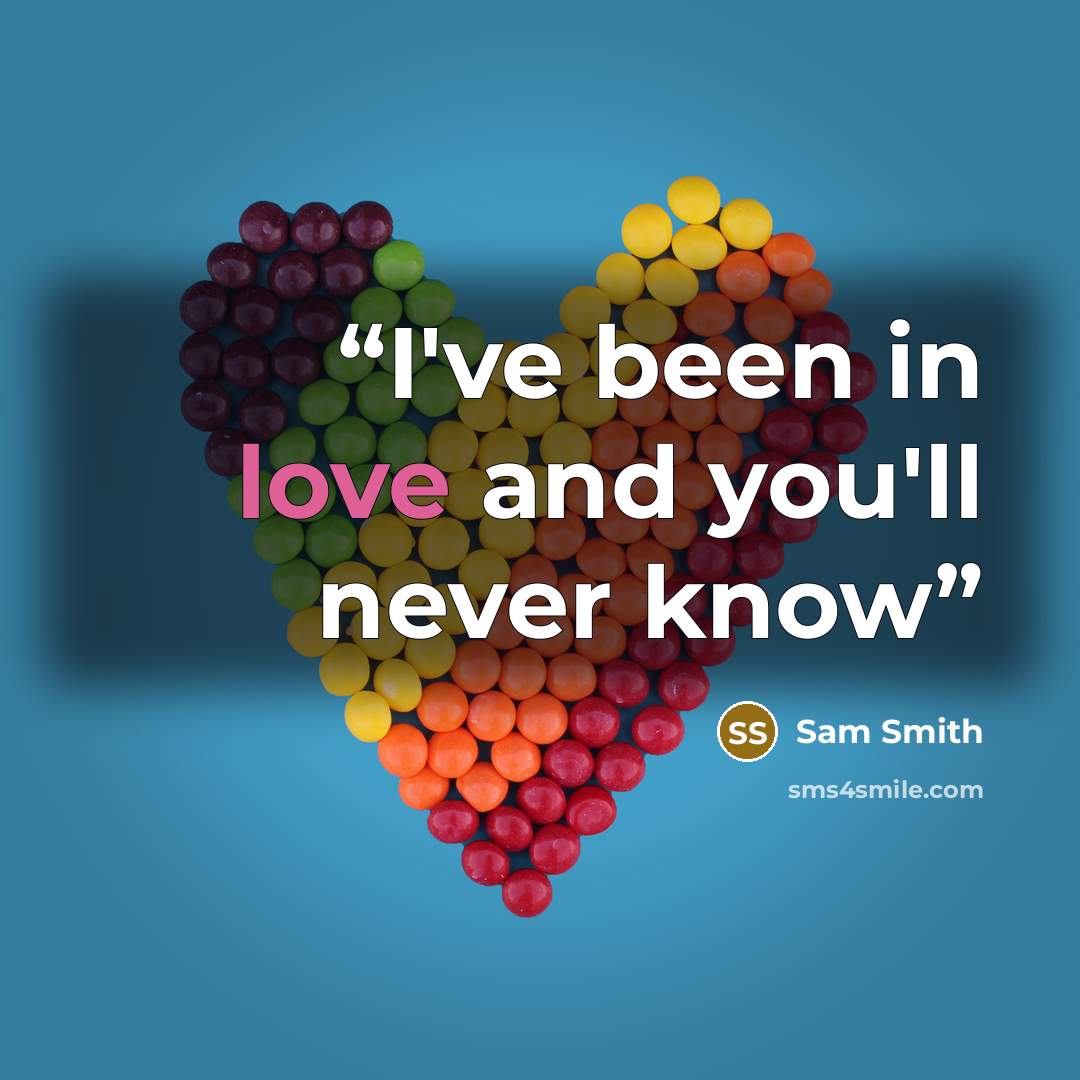 “I've been in love and you'll never know” quote by Sam Smith
