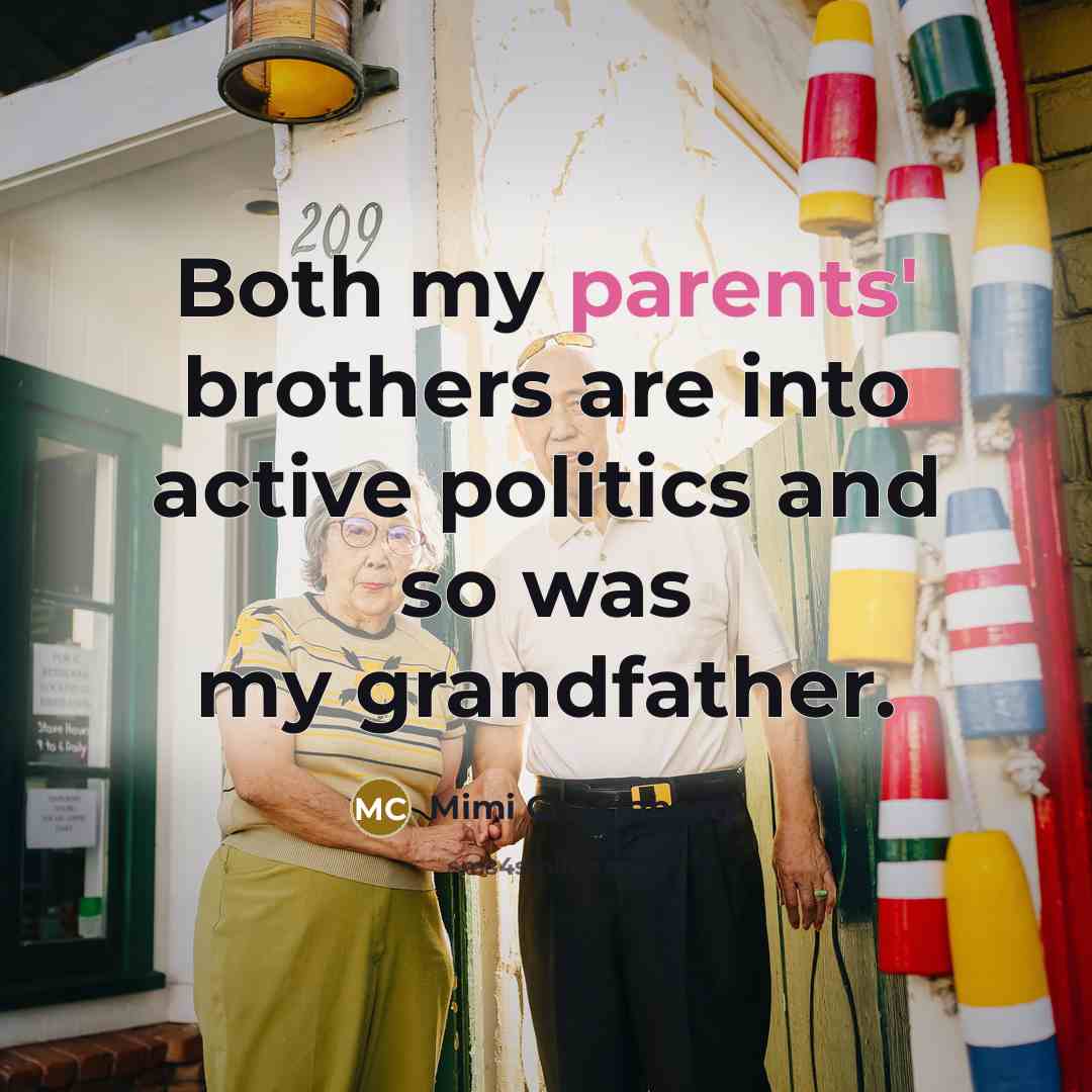 “Both my parents' brothers are into active politics and so was my grandfather.” quote by Mimi Chakraborty