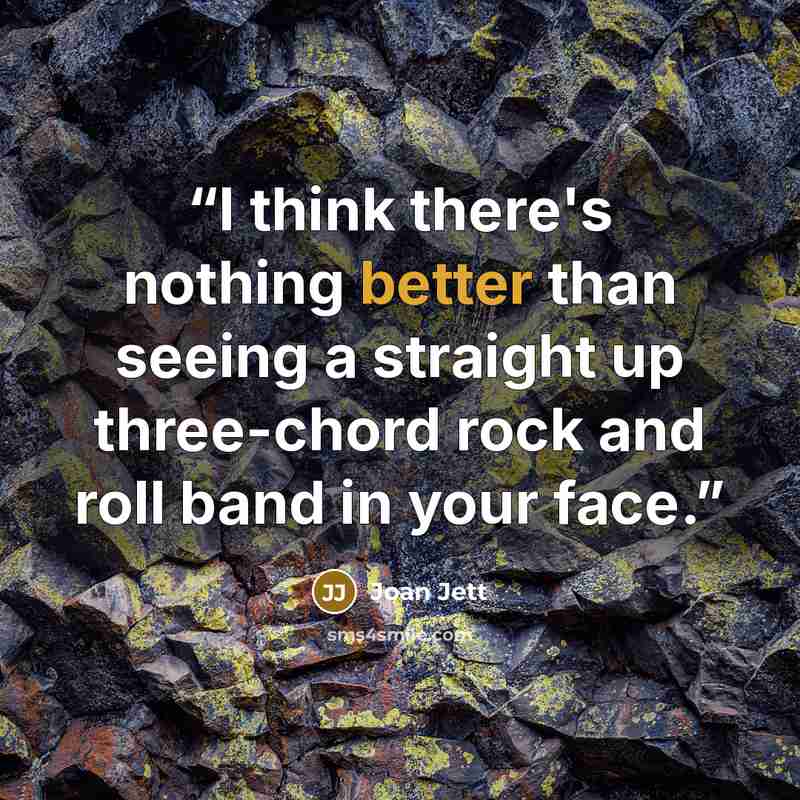 “I think there's nothing better than seeing a straight up three-chord rock and roll band in your face.” quote by Joan Jett
