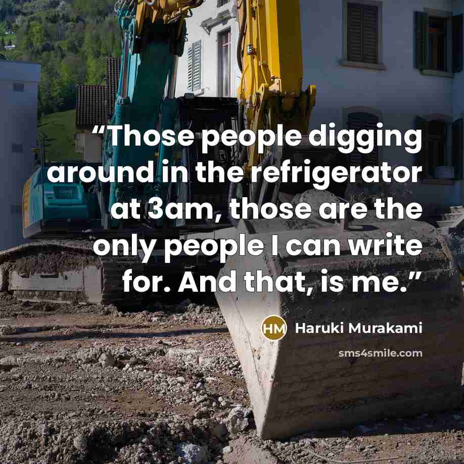 “Those people digging around in the refrigerator at 3am, those are the only people I can write for. And that, is me.” quote by Haruki Murakami