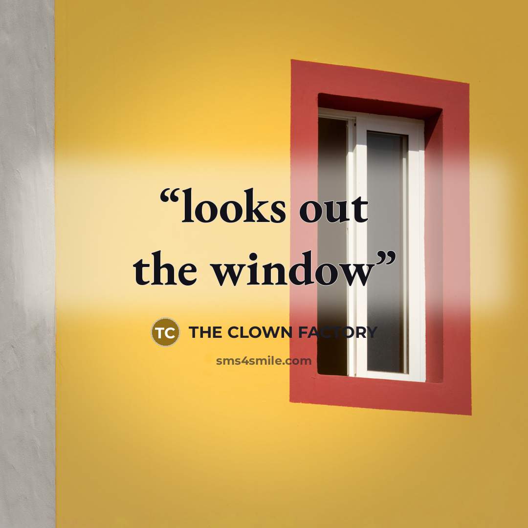 “looks out the window” quote by THE CLOWN FACTORY