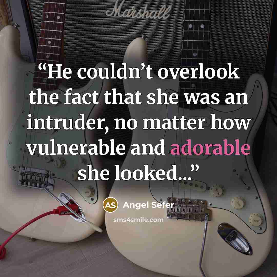 “He couldn’t overlook the fact that she was an intruder, no matter how vulnerable and adorable she looked...” quote by Angel Sefer