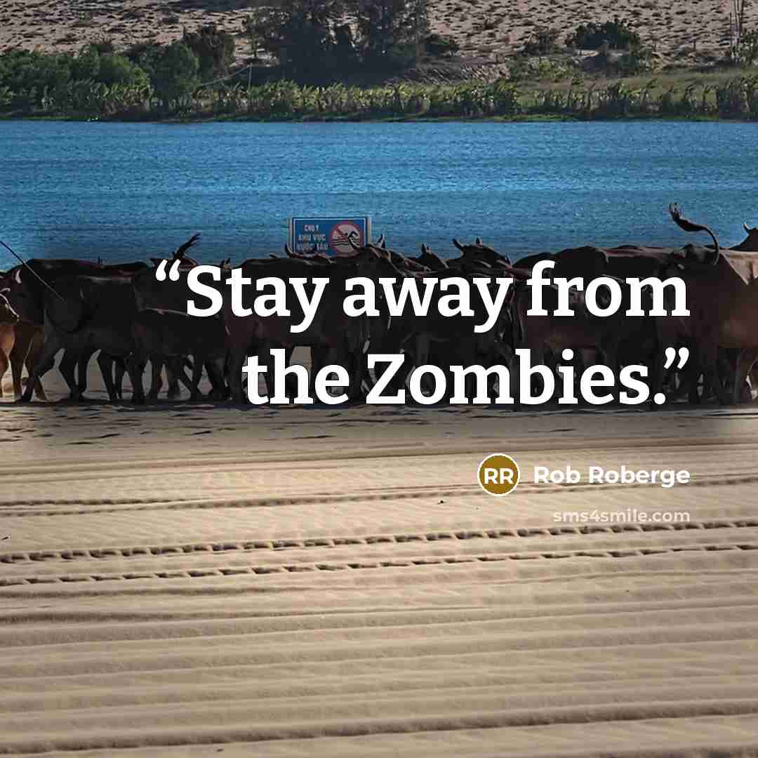 “Stay away from the Zombies.” quote by Rob Roberge