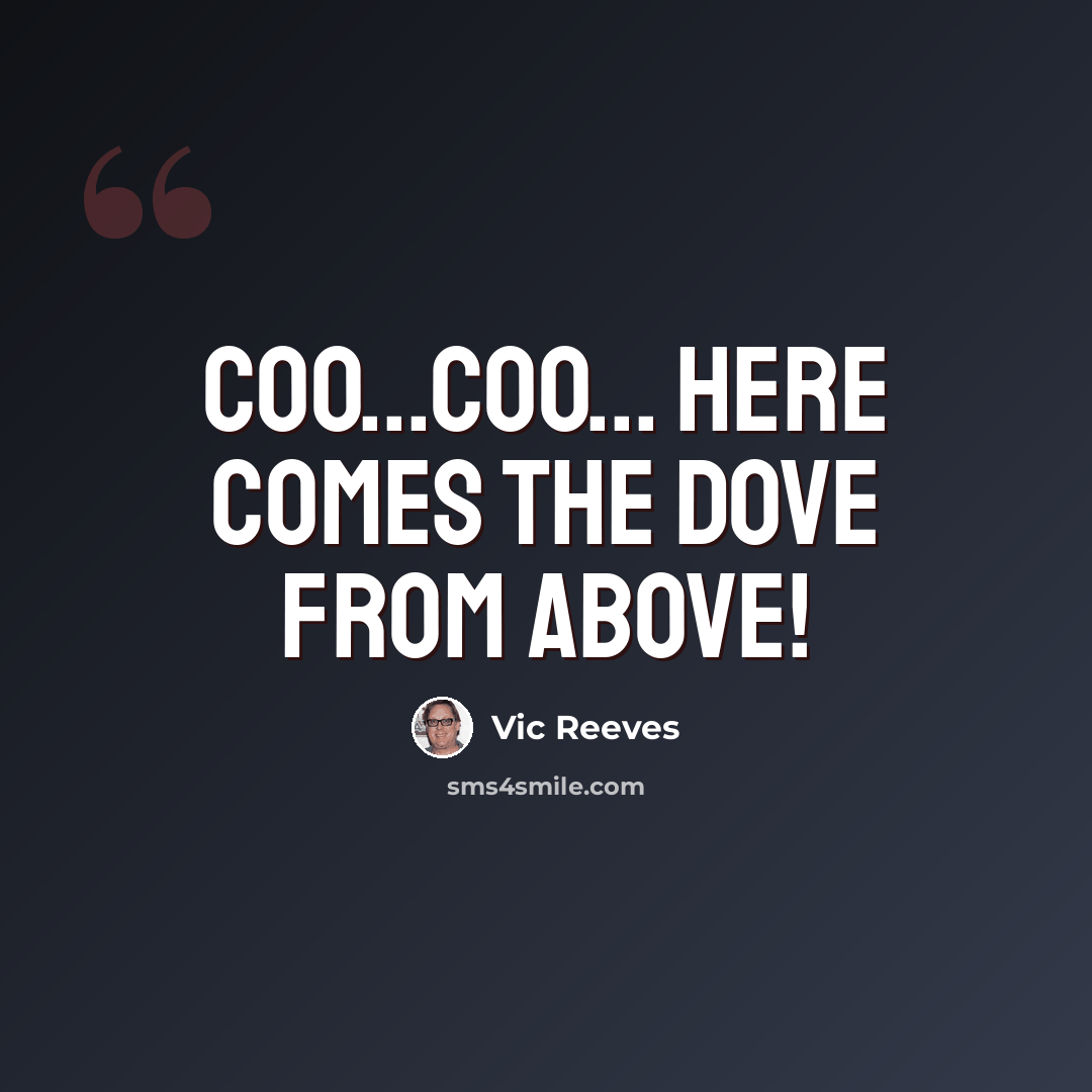 “Coo...coo... here comes the dove from above!” quote by Vic Reeves