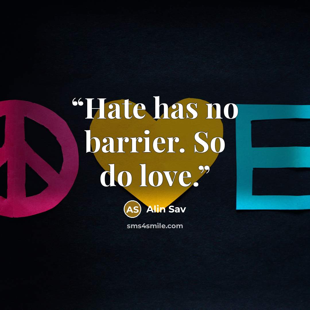 “Hate has no barrier. So do love.” quote by Alin Sav