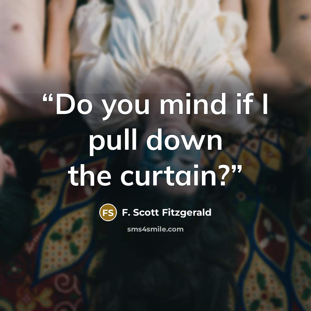 “Do you mind if I pull down the curtain?” quote by F. Scott Fitzgerald