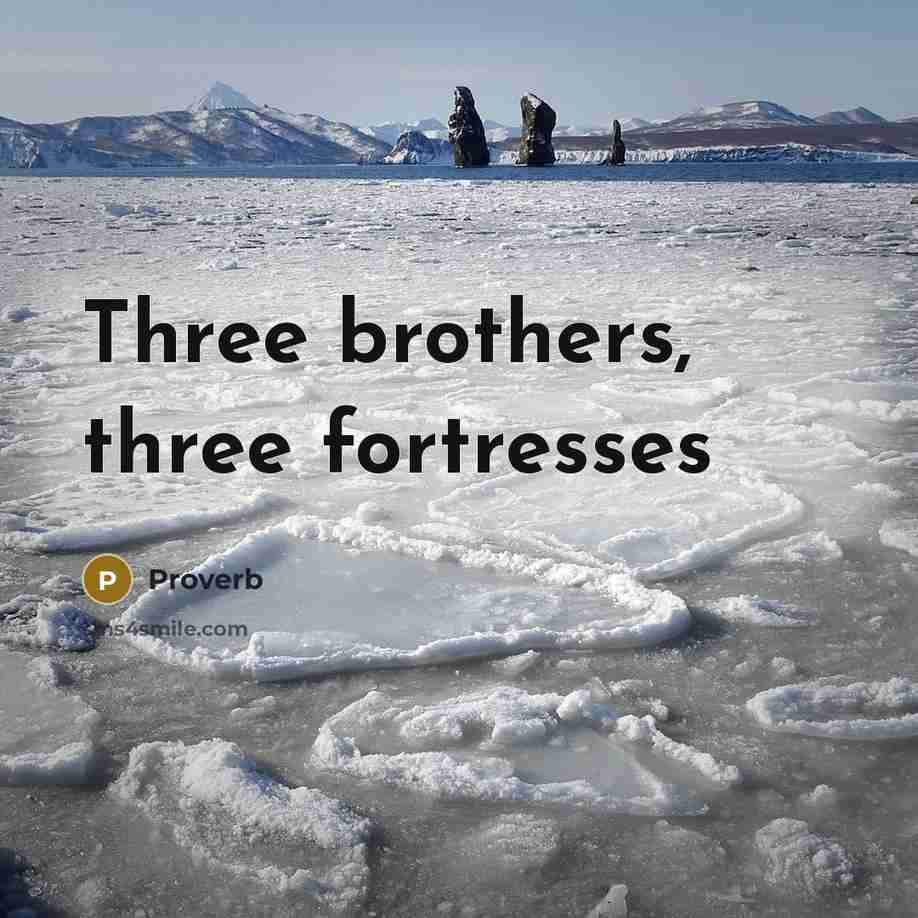“Three brothers, three fortresses” quote by Proverb